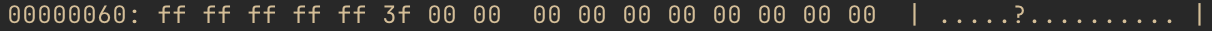 Hex dump of block 45 at offset 0x60 showing bitmap bytes, with byte 101 containing value 3F confirming blocks 808-813 allocated and 814-815 free
